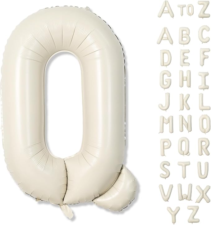 Cream Q 40 Inch Alphabet Foil Name Balloon by Lingqiang