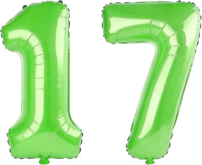 40 Inch Number 17 Balloons for 17th Birthday Party Decorations, 0-100 Fruit by FOBELEC