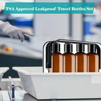 Toiletry Travel Bottles, 4Pack 3.4oz/100ml - Squeezable Plastic Containers with Flip Caps - Refillable Cosmetic Kit for Shampoo, Conditioner, Lotion, and Travel Essential- Brown