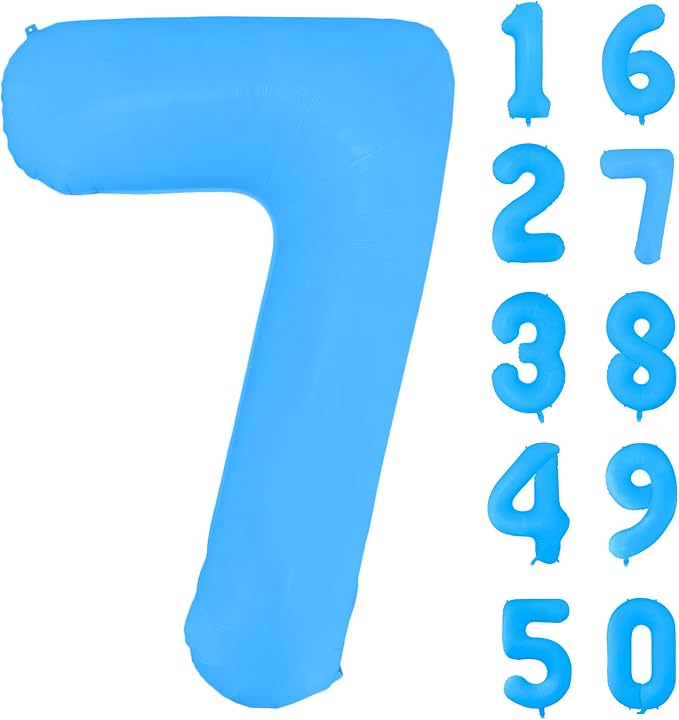 Fluorescent Blue Number Balloon 40 inch Giant Foil Helium Balloons Blue Number by Yeodong