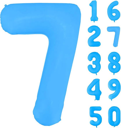 Fluorescent Blue Number Balloon 40 inch Giant Foil Helium Balloons Blue Number by Yeodong
