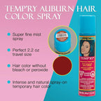 Jerome Russell Temp'ry Spray-on Auburn Hair Color, 2.2oz x 3 pack
