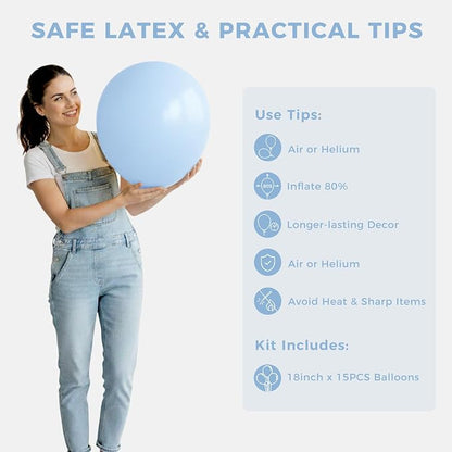 LovesTown 18 Inch Pastel Blue Balloons - Image 7