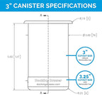 Docking Drawer 3" Stainless Steel Canister for Hot Tools, Capped Design, Safely Stow Styling Tools