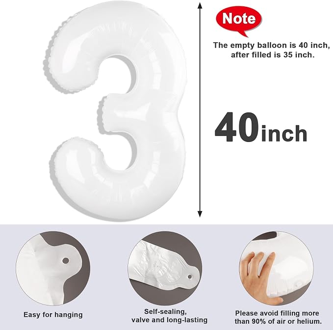 Number 3 Balloons 40 Inch 3 Balloon - Image 5