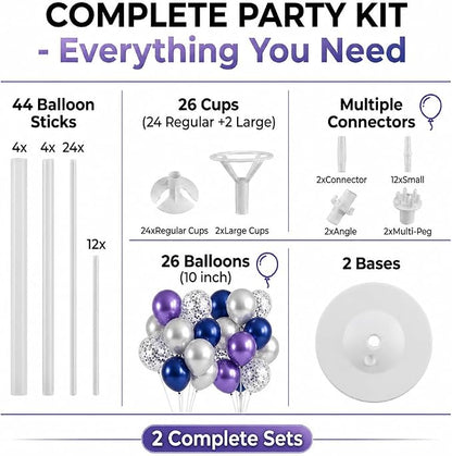 Blue Purple Balloon Column Kit for Floor or Table Decor for Party | Use it at a - Image 2
