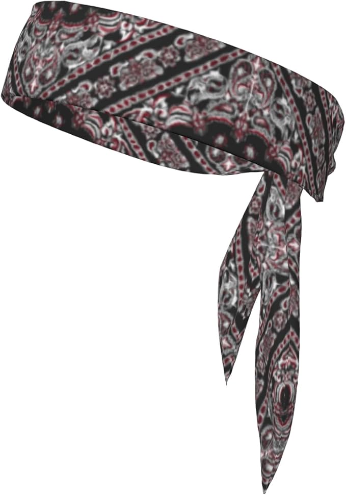 Sports Tie Headband Bandana Running Athletic Sweat Band Elastic Adjustable Sport Head Tie for Men Women Head Ties Ninja Tie Headbands Tennis Sweatbands Soccer Basketball Teams Running Head Band