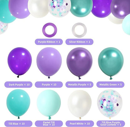 RUBFAC Purple Party Balloons - Image 2