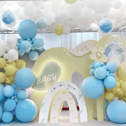 MEBAY Blue Yellow White Balloon Garland Arch Kit - Image 4