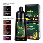 Dark Brown Hair Dye Shampoo 3 in 1 Herbal Natural Dye Cover Gray, for Women/Men Hair Color for Grey Coverage (Dark Brown)
