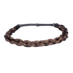 DIGUAN Chubby Narrow Synthetic Hair Braided Headband Classic Chunky Plaited Braids Elastic Stretch Hairpiece Women Girl Beauty accessory, 58g (Copper Brown)