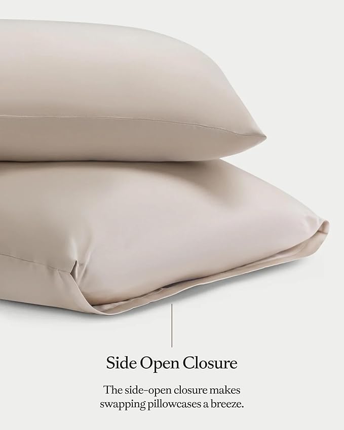 Cozy Earth King Pillowcases Set of 2 - Made of 100% Viscose from Bamboo, Ultra-Soft & Luxury, Woven from Naturally Breathable & Lightweight Fabric - Driftwood
