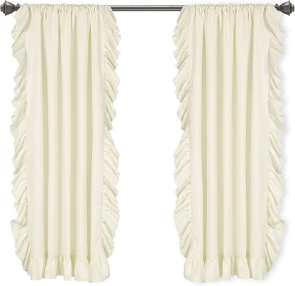 Lush Decor Reyna Ruffle Window Curtain Panel Set, Ivory - Image 8