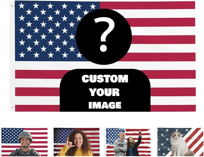 Custom American Flag 3x5 Ft Outdoor, Personalize Print Your Own Text/Photo/Logo by Nxwdwqa