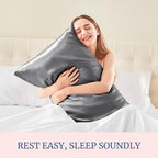 BEDELITE Satin Pillowcase for Hair and Skin, Super Soft and Cooling Similar to Silk Pillow Cases 2 Pack with Envelope Closure, Gift for Women Men(13"x18" Toddler Size, Dark Grey)