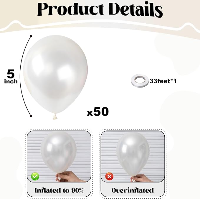 Pearl White Balloons - Image 3