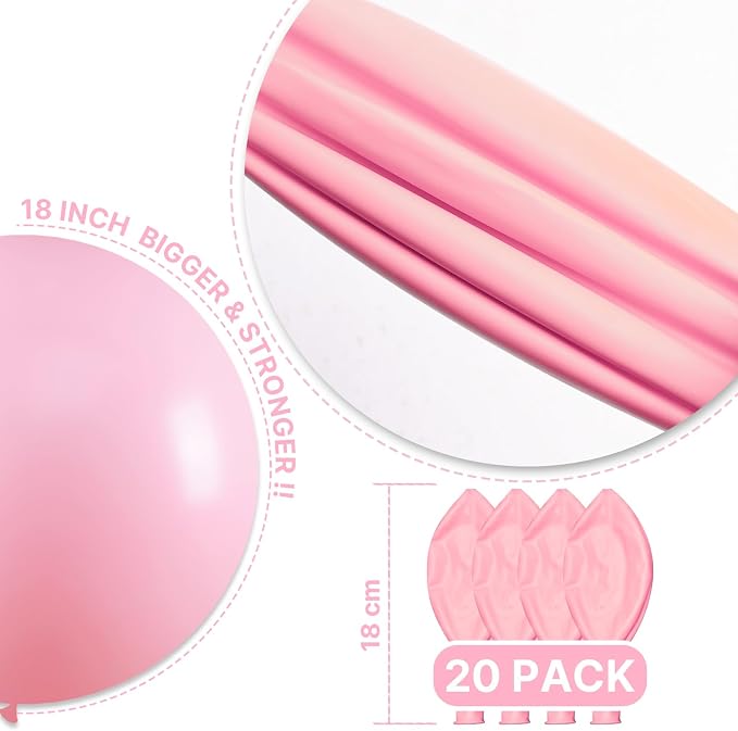 PartyWoo Baby Pink Balloons 20pcs Pastel Pale Light Pink Color | 18 Inch - Image 6