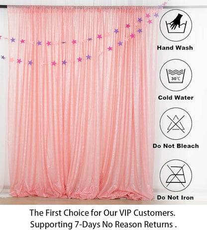 ShinyBeauty Sequin Backdrop 8ftx10ft Baby Pink Sequins Fabric Drapes Sparkle - Image 5