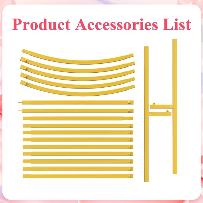 Asee'm 7.2FT Gold Metal Arch Backdrop Stand Wedding Balloon Background | Arched - Image 4