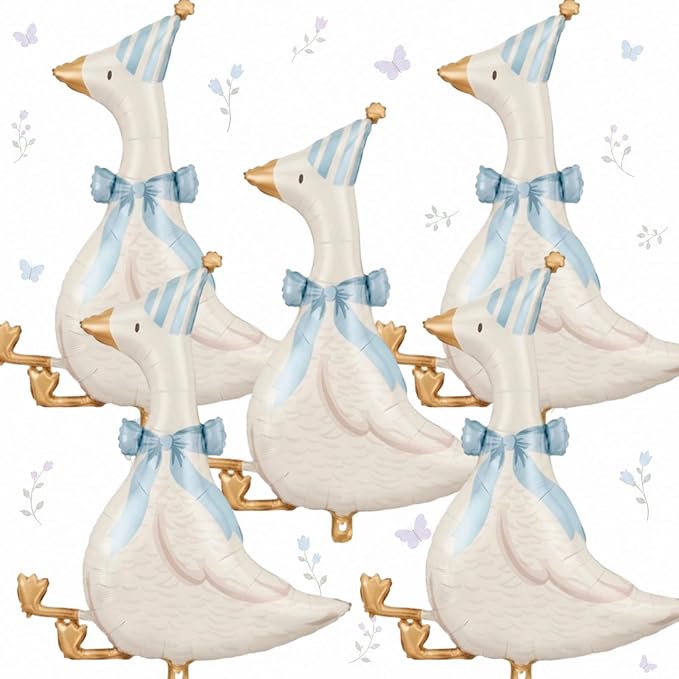 Blue Goose Foil Balloons, 30 Inch 5PCS Goose Birthday Party Decorations | Large by Paeyeq