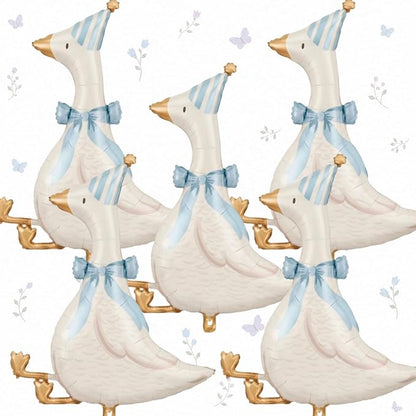Blue Goose Foil Balloons, 30 Inch 5PCS Goose Birthday Party Decorations | Large by Paeyeq