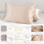 PROMEED 23 Momme Silk Pillowcase 2 Pack Toddler/Travel Size with Free Laundry Bag, Highest Grade 6A+ 100% Mulberry Silk Pillow Case Set of 2, Zipper (Toddler/Travel 13"x18", Champagne)