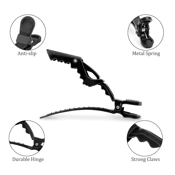 30-Pack Alligator Hair Clips for Styling - Professional Non-Slip Hair Clamps for Women & Girls