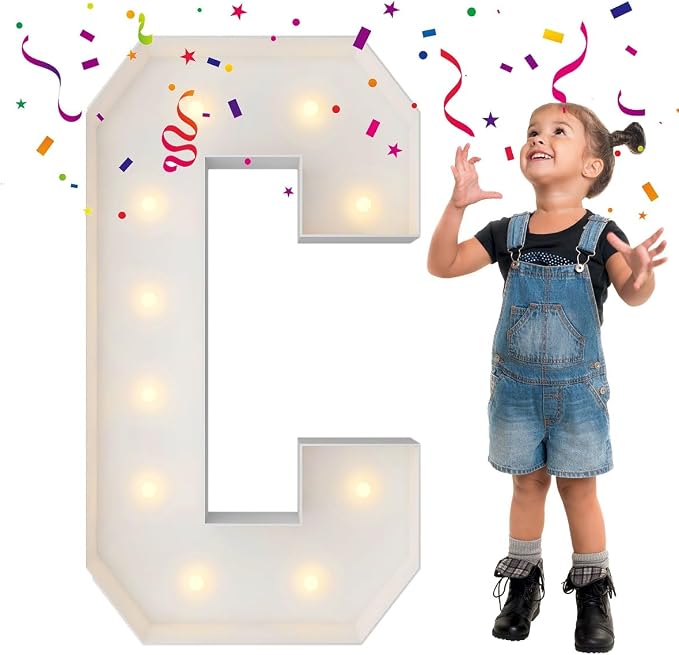 3FT Marquee Light Up Letters, Large Marquee Letters, Mosaic Balloon Frame by MerryMosaics
