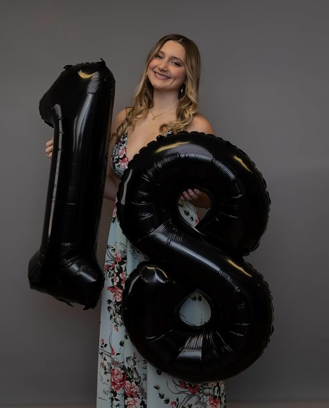 27 Balloon - Black Birthday Number Balloons, 40 Inch Decorations Men Women | - Image 8