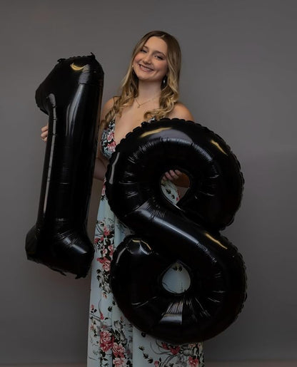 20 Balloon - Black Birthday Number Balloons, 40 Inch Decorations Men Women | - Image 8