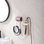 Hair Dryer and Straightener Holder, Hair Tool Organizer Wall Mount for Bathroom, Stainless Steel Straightener Holder, Blow Dryer Holder Adhesive/Drilling HairDryer Stand White UEMUSI