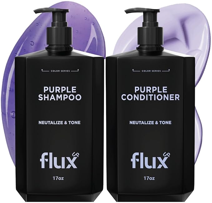 Purple Shampoo and Conditioner for Blonde Hair Women & Men – Blonde & Silver Hair Toning – Anti-Brass Sulfate Free Shampoo and Conditioner 17oz