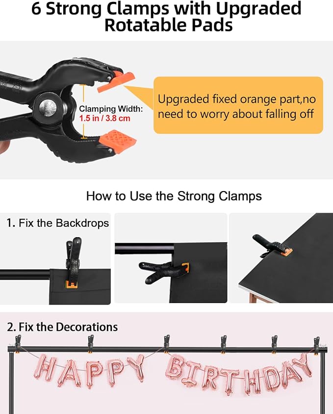 Hemmotop Photo Backdrop Stand, Secure Straight Thread Connection | Stable Metal - Image 8