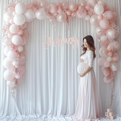 20x10ft Wrinkle Free White Backdrop Curtain - Image 7