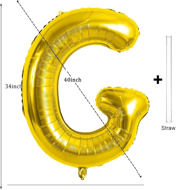 Gold Letter Balloons 40 Inch Large Letter G Balloon Aluminum | Foil Mylar Big - Image 2