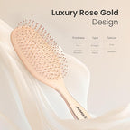 AIMIKE Rose Luxe Detangler Brush, Pain-Free Detangling Brush with Ultra-Soft FlexGlide Bristles, Effortlessly Remove Knots & Reduce Hair Breakage, Wet Dry Paddle Brush for Women Thin Fine Hair