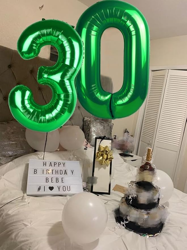 30 Balloon 40 inch Dark Green Number Balloons - Image 4
