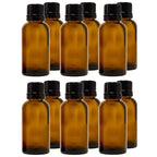 GreenHealth – Pack of 12 – 30 ml (1 oz) Amber Glass Bottles with Euro Dropper and Tamper-Evident Cap – Refillable Boston Round Bottles for Essential Oils and Aromatherapy