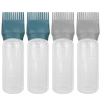 4 PCS Root Comb Applicator Bottle,Hair Oiling Applicator,Hair Oil Applicator Bottle for Hair Dye Shampoos Hair Salons.6oz (Grey+Green)
