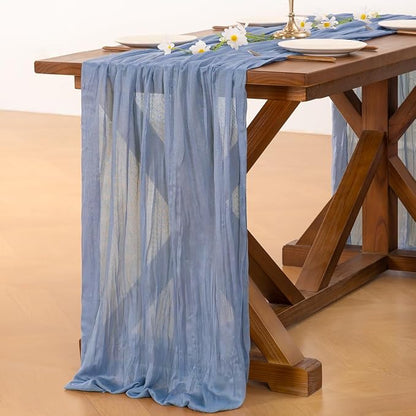 Cheesecloth Table Runner Summer Boho Wedding Birthday Party Home Decor | Dusty - Image 4