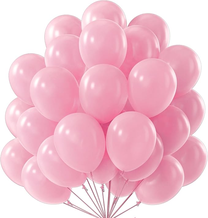 PartyWoo Pearl Pink Balloons 50pcs Light Pastel Baby Pink Color | 12 Inch by PartyWoo