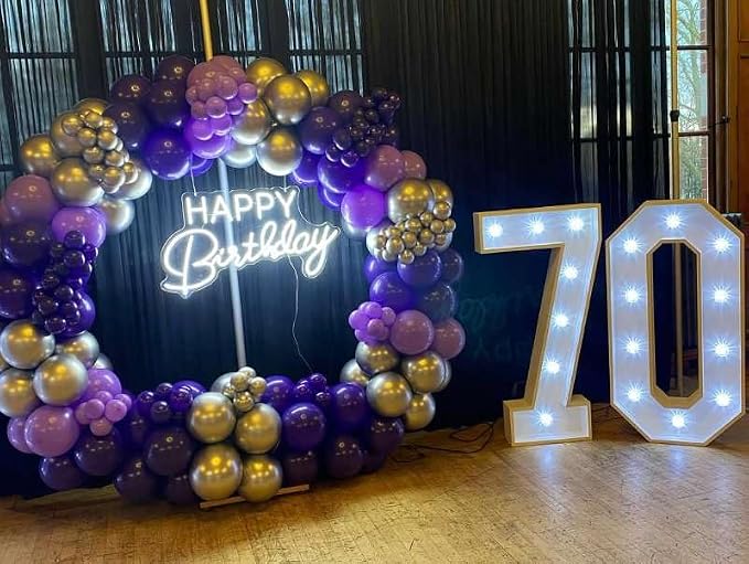 Purple and Gold Balloon Arch Kit, Different Size Balloons - Image 5