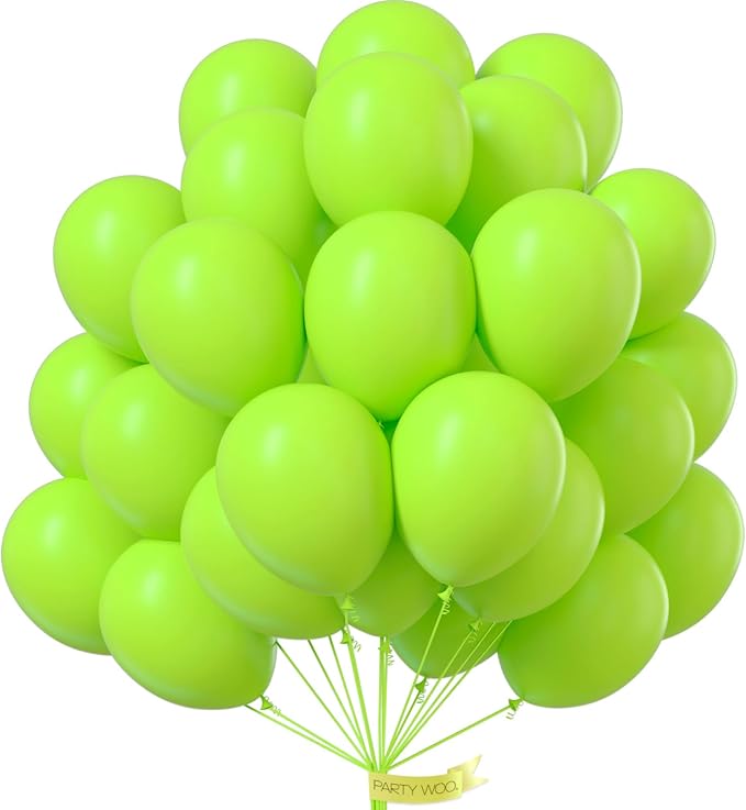 PartyWoo Lime Green Balloons 50 pcs 12 Inch Neon Latex Helium Balloons by PartyWoo