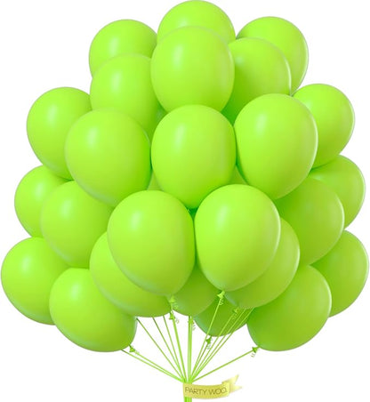 PartyWoo Lime Green Balloons 50 pcs 12 Inch Neon Latex Helium Balloons by PartyWoo