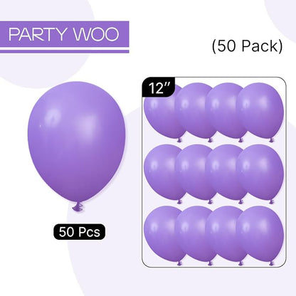 PartyWoo Purple Balloons 50pcs Latex Helium Balloons 12 Inch | Birthday Baby - Image 7