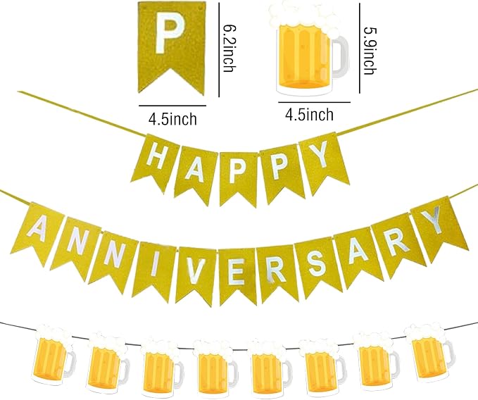 Beer Birthday Banner for Beer Party and Birthday Wedding Party Supplies - Image 2