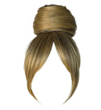 Hairuwear Hairdo Trendy Fringe and Bun Hairpiece With Fashionable Bangs and Side Piece, R1416T Buttered Toast
