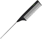 Veeta Professional Carbon Fiber Comb - (Multiple Styles) Anti Static Heat & Chemical Resistant Hair Combs - Rat Tail Comb, Styling Comb, Wide Tooth Comb, Wave Comb (Black) (Rat Tail Comb)