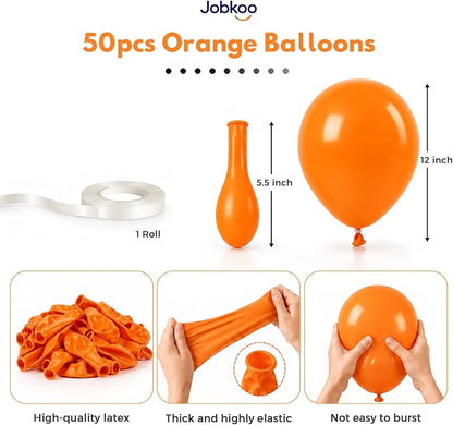 Jobkoo Orange Balloons 12 Inch - Image 2