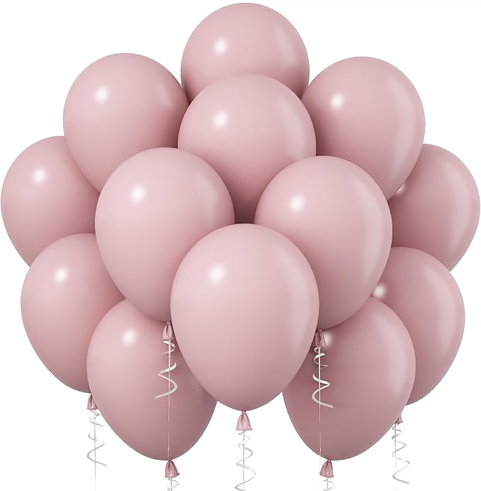 Jobkoo Pink Balloons, 12 Inch 30 Pcs Boho Blush Pink Party Balloon Dusty Rose by Jobkoo